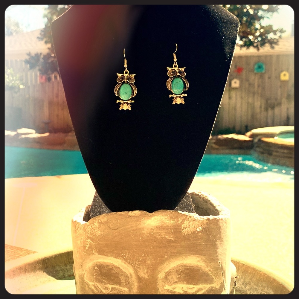 Owl pendant earrings